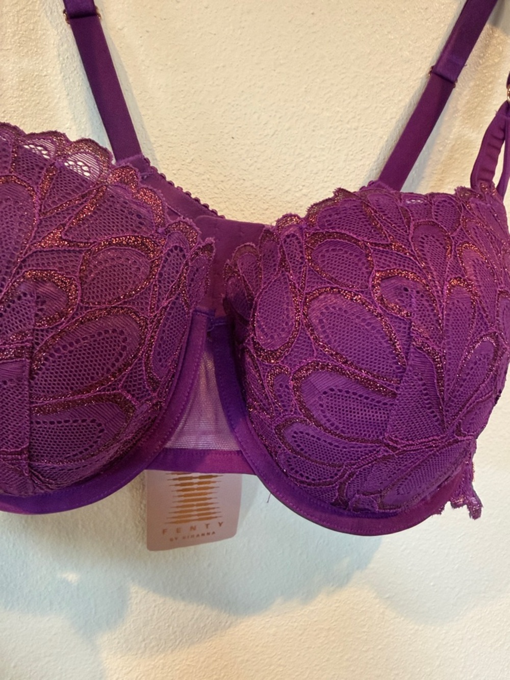 Savage X Fenty Purple Lace Underwire Bra - Picture 4 of 8